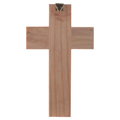Kreuz mit heiliger Familie aus emaillierten Holz. 5