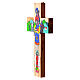 Kreuz mit heiliger Familie aus emaillierten Holz. s4