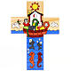 Cross with Noah's Ark in enamelled wood s2