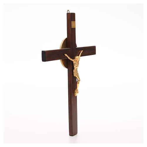 Kruzifix Buche-Holz Koerper Bronze 4