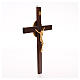 Kruzifix Buche-Holz Koerper Bronze s4