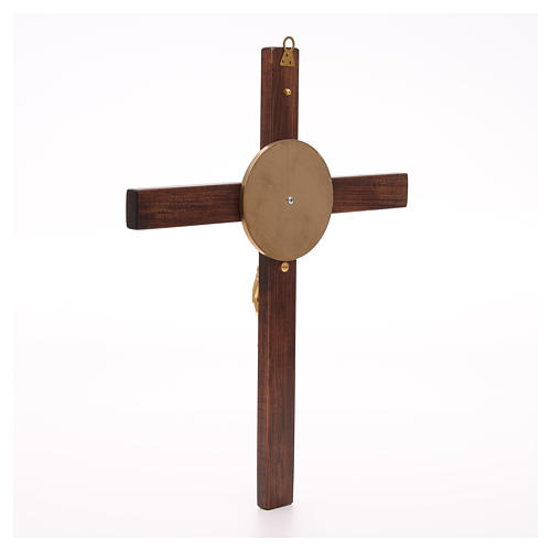 Crucifix bois de hêtre et corps en bronze 3