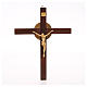 Crucifix bois de hêtre et corps en bronze s1