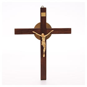 Crucifixo madeira de faia corpo bronze