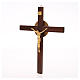 Crucifix in beech wood, body in bronze s2