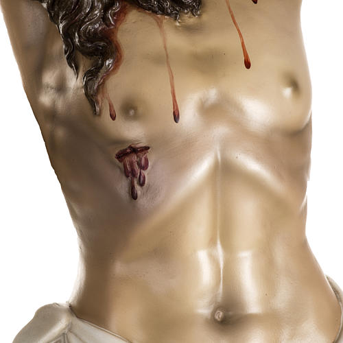 Leib des toten Christus aus Holzmasse, antikisiertes Finish 3