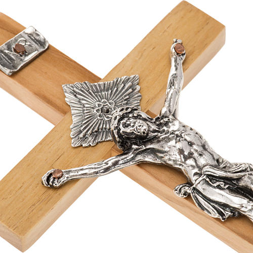Crucifix for priests in olive wood 16x8 cm 2