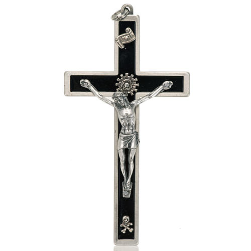Kruzifix für Priester aus emaillierten Messing, 12x6cm. 1