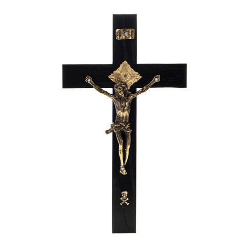 Crucifix pour prêtre en bois de rouvre 20x10 cm 1