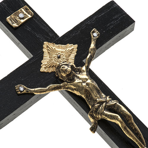 Crucifix for priests in durmast wood 20x10 cm 2