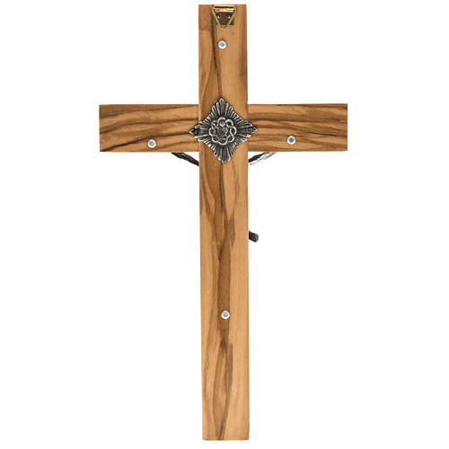 Crucifix pour prêtre en bois d'olivier 20x10 cm 3