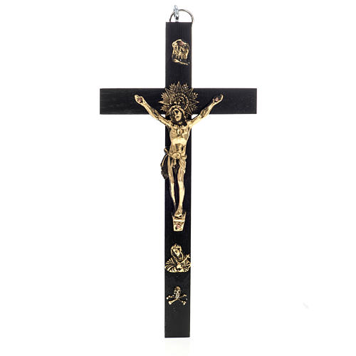 Crucifix pour prêtre en bois de rouvre 25x12 cm 1