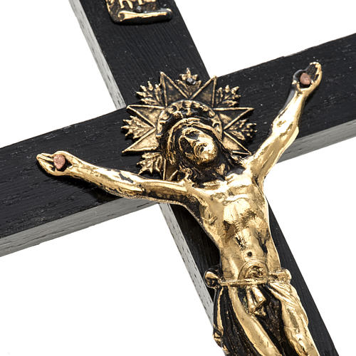Crucifix pour prêtre en bois de rouvre 25x12 cm 2