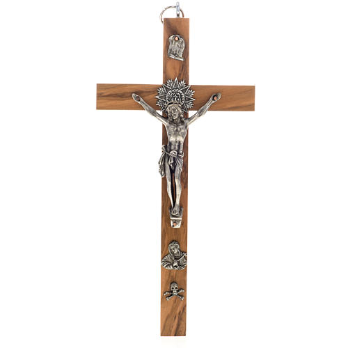 Crucifix pour prêtre en bois d'olivier 25x12 cm 1