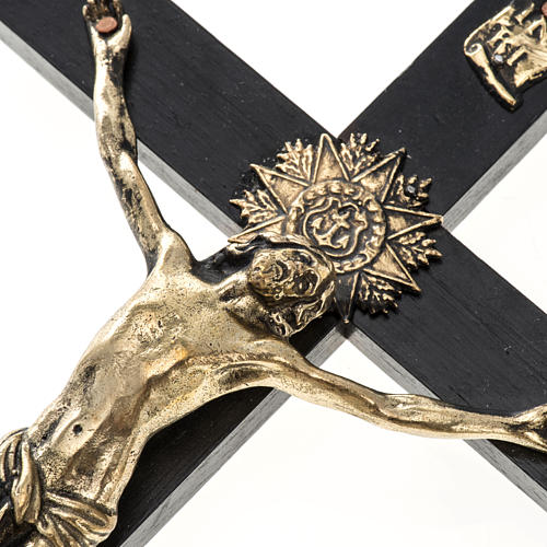 Crucifix for priests in durmast wood and stainless steel 30x15cm 2