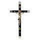 Crucifixo dos sacerdotes em madeira de carvalho e latão 30x15 cm s1