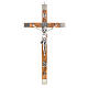 Crucifix pour prêtre en bois olivier et acier 30x15cm s1
