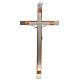 Crucifix pour prêtre en bois olivier et acier 30x15cm s3