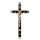 Crucifix for priests in durmast wood and stainless steel 36x13cm s1