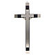Crucifix for priests in durmast wood and stainless steel 36x13cm s3