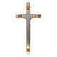Crucifix for priests in olive wood and stainless steel 36x13 cm s3