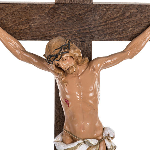 Crucifijo Fontanini cruz madera 54 x 30 cuerpo PVC 2