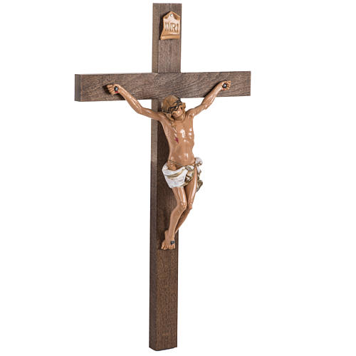 Crucifijo Fontanini cruz madera 54 x 30 cuerpo PVC 3