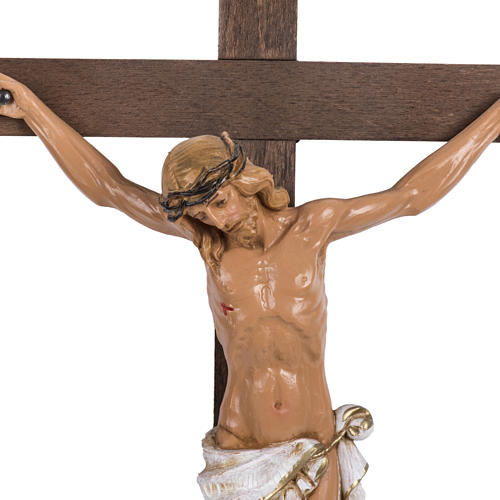 Crucifijo Fontanini cruz madera 38 x 22 cuerpo PVC 2