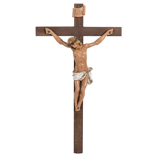Krucyfiks Fontanini krzyż drewno 38 X 22 ciało Chrystusa pvc 1