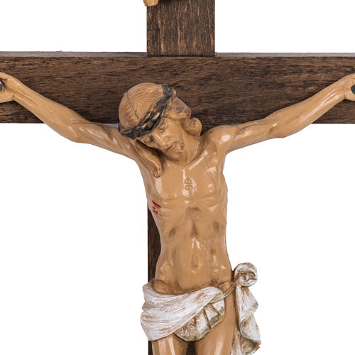 Crucifijo Fontanini cruz madera 30 x 17 cuerpo PVC 2