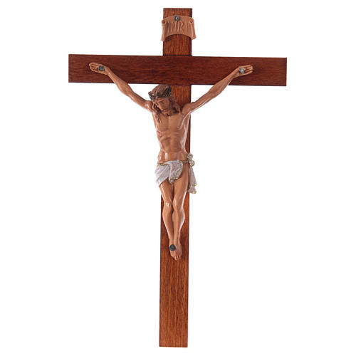 Kruzifix Fontanini aus Holz und PVC, 18x11,5cm. 1