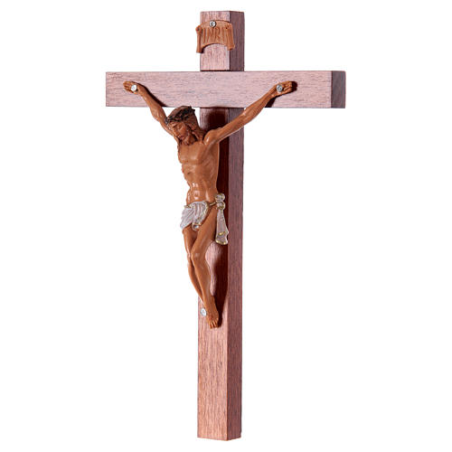 Kruzifix Fontanini aus Holz und PVC, 18x11,5cm. 2