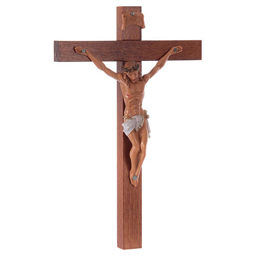 Crucifijo Fontanini cruz madera 18 x 11,5 cuerpo PVC 3