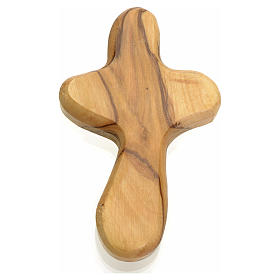 Stylised Key of Life in Holy Land olive wood palm cross