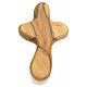 Croix de la vie stylisée en bois d'olivier Terre Sainte s1