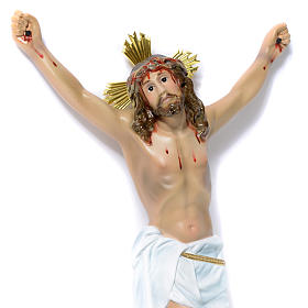 Leib Christi in Agonie aus Holzmasse, 30cm.