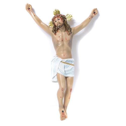 Crucifix, Agony in wood paste with elegant decorations 30cm 1