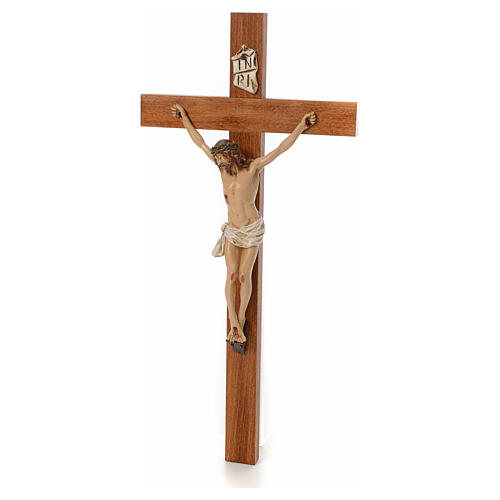 Crucifix cross in resin and wood h. 55 Landi 3