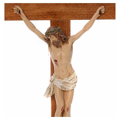 Crucifix cross in resin and wood h. 55 Landi 4