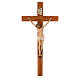 Crucifix cross in resin and wood h. 55 Landi s1