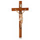 Crucifix cross in resin and wood h. 55 Landi s2