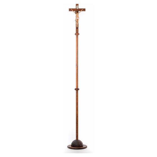 Processional cross in resin and wood 210cm Landi 1