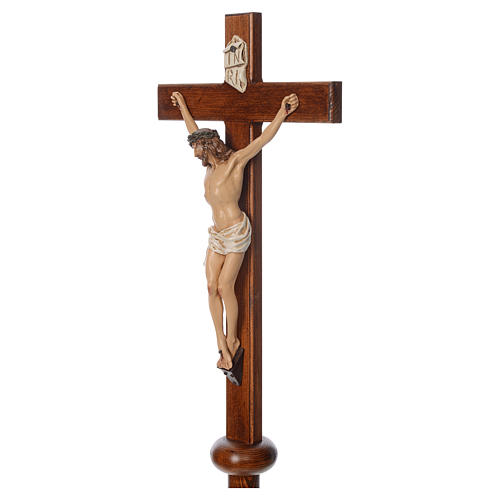 Processional cross in resin and wood 210cm Landi 5