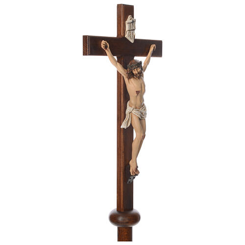 Processional cross in resin and wood 210cm Landi 3