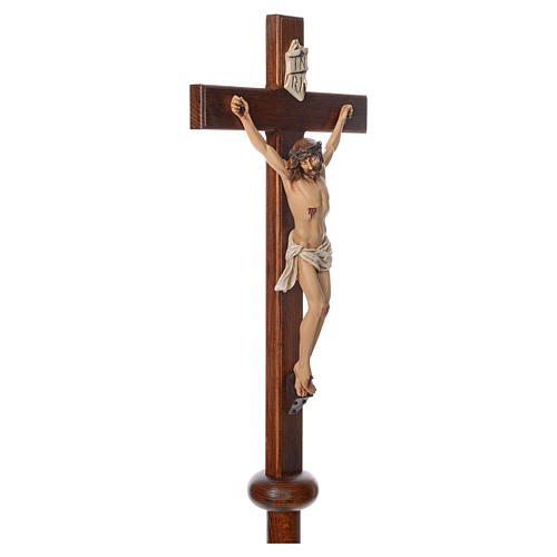 Croix de procession en résine et bois 210cm h Landi 4