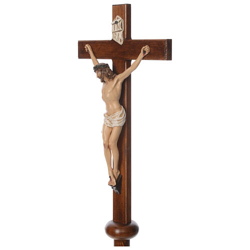 Processional cross in resin and wood 210cm Landi 4