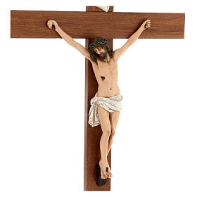 Crucifixo resina e madeira h 75 cm Landi