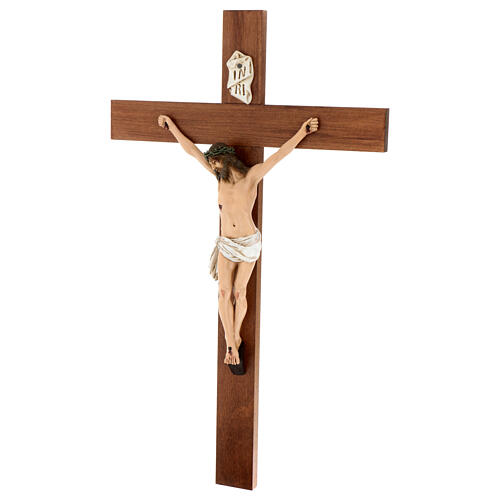 Crucifixo resina e madeira h 75 cm Landi 5