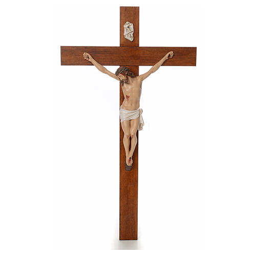 Crucifixo resina e madeira h 100 cm Landi 1