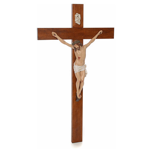 Crucifixo resina e madeira h 100 cm Landi 2